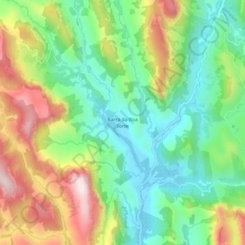 Topografische Karte Barra da Boa Sorte, Höhe, Relief