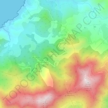 Topografische Karte Poggio, Höhe, Relief