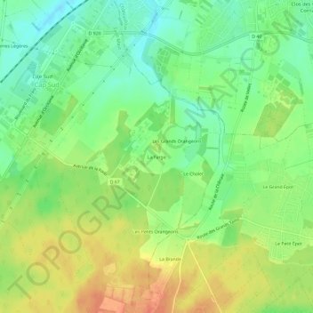 Topografische Karte La Farge, Höhe, Relief