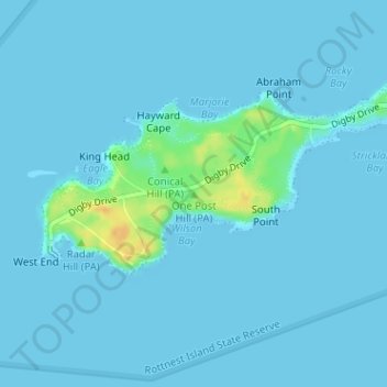 Topografische Karte One Post Hill (PA), Höhe, Relief