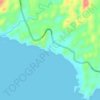 Topografische Karte Pantai Karang Bolong, Höhe, Relief