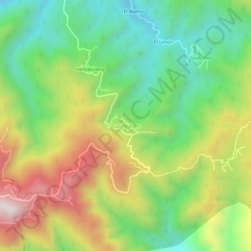 Topografische Karte Barreales, Höhe, Relief