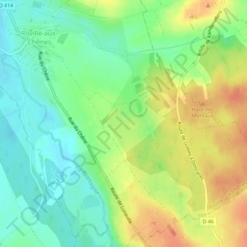 Topografische Karte Rond Chêne, Höhe, Relief
