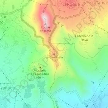 Topografische Karte La Centinela, Höhe, Relief