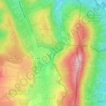 Topografische Karte Kattenmühle, Höhe, Relief