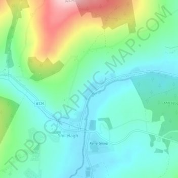 Topografische Karte Quarry Street, Höhe, Relief