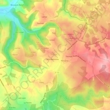 Topografische Karte Clau de Lagleyse, Höhe, Relief