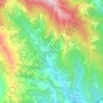 Topografische Karte Campo Rotondo, Höhe, Relief
