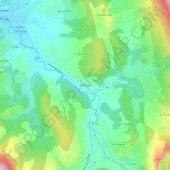 Topografische Karte Sibourgs, Höhe, Relief