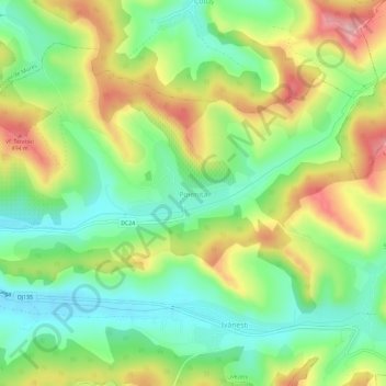 Topografische Karte Poienița, Höhe, Relief