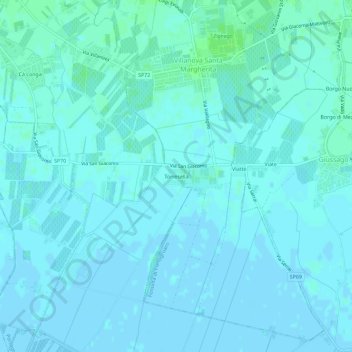 Topografische Karte Torresella, Höhe, Relief