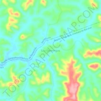 Topografische Karte São Domingos, Höhe, Relief