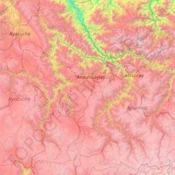 Topografische Karte Provincia de Andahuaylas, Höhe, Relief