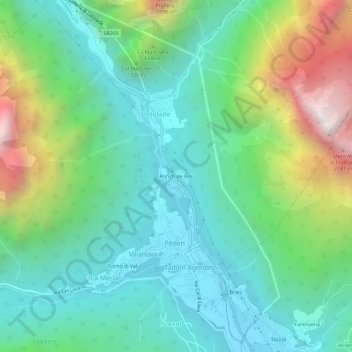 Topografische Karte Ronch de Bós, Höhe, Relief