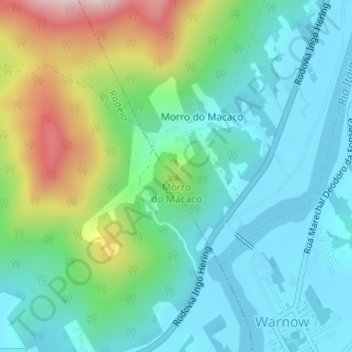 Topografische Karte Morro do Macaco, Höhe, Relief