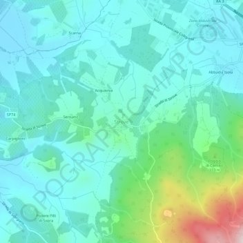 Topografische Karte Strove, Höhe, Relief