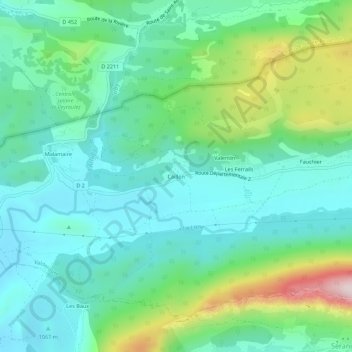 Topografische Karte Caillon, Höhe, Relief