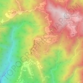 Topografische Karte Taloy Sur, Höhe, Relief
