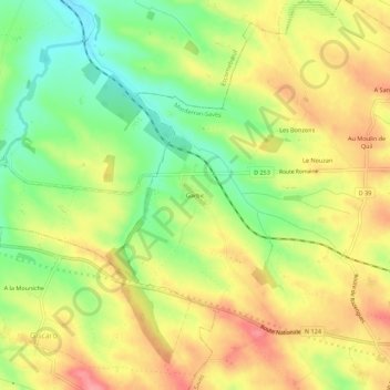 Topografische Karte Garbic, Höhe, Relief
