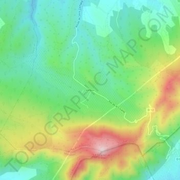 Topografische Karte Kirbon, Höhe, Relief