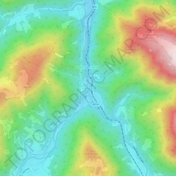 Topografische Karte Freiland, Höhe, Relief