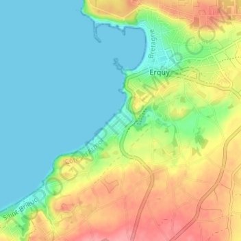 Topografische Karte Caroual-Plage, Höhe, Relief