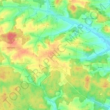 Topografische Karte Plixenried, Höhe, Relief