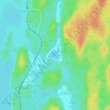 Topografische Karte Lac Minerve, Höhe, Relief