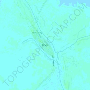 Topografische Karte Koch, Höhe, Relief