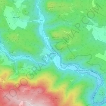 Topografische Karte Sattelbach, Höhe, Relief