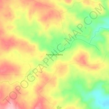 Topografische Karte Ponte do Moinho, Höhe, Relief