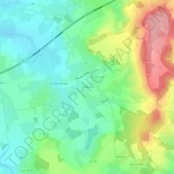 Topografische Karte Le Plessis, Höhe, Relief