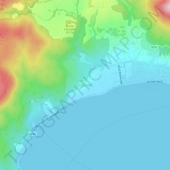 Topografische Karte Vicarello, Höhe, Relief