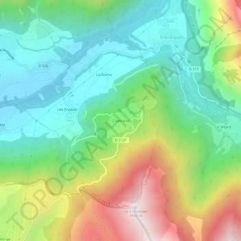 Topografische Karte Chabrand, Höhe, Relief