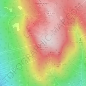 Topografische Karte Großer Falkenstein, Höhe, Relief