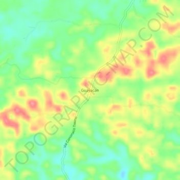 Topografische Karte Guayacan, Höhe, Relief