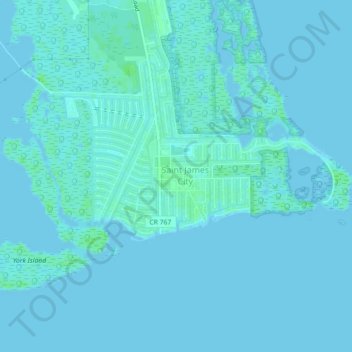 Topografische Karte Shangri-La Mobile Home Park, Höhe, Relief