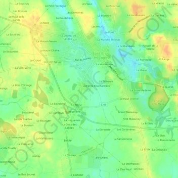 Topografische Karte La Barrière, Höhe, Relief