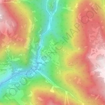 Topografische Karte Montbardon, Höhe, Relief