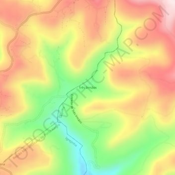 Topografische Karte Três Irmãos, Höhe, Relief