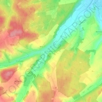 Topografische Karte Spindelwag, Höhe, Relief