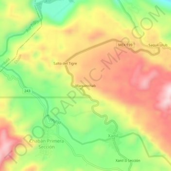 Topografische Karte Maquinchab, Höhe, Relief