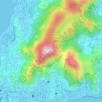 Topografische Karte Morro da Fonte Grande, Höhe, Relief