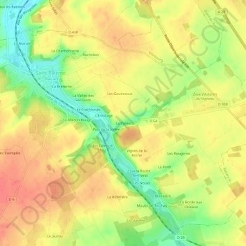 Topografische Karte La Vallée, Höhe, Relief