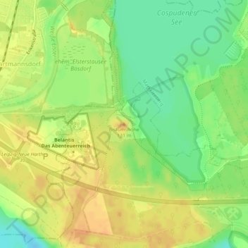 Topografische Karte Bistumshöhe, Höhe, Relief