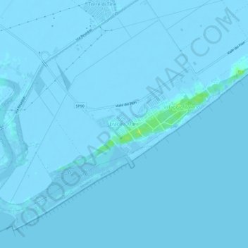 Topografische Karte Eraclea Mare, Höhe, Relief