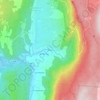 Topografische Karte Tourtre, Höhe, Relief