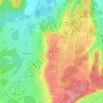 Topografische Karte Warmisried, Höhe, Relief