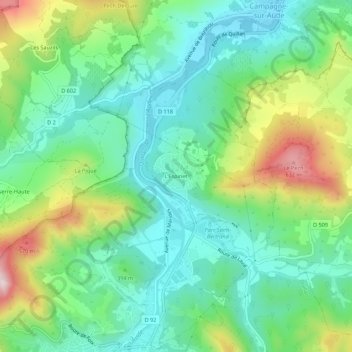Topografische Karte L'Espinet, Höhe, Relief