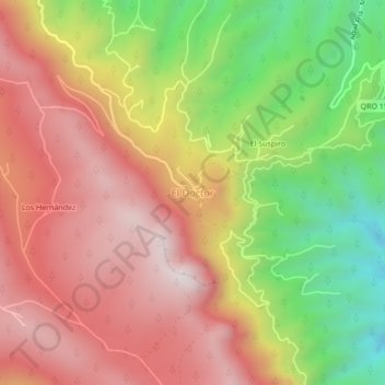 Topografische Karte El Doctor, Höhe, Relief